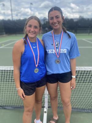 Jyllian Phillips and Kristyn Dunn continued their stellar spring campaign by finishing as runners-up at the Class 4A Region II Tournament in Longview April 11-12. The pair will now represent the Wills Point program at the State Tennis Tournament. Courtesy photo