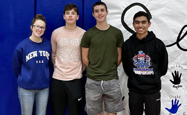 Wills Point cross country runners not only excelled both on the field of competition during the fall, but also in the classroom. That performance was recently recognized as the Texas High School Coaches Association named Hallie Lovvorn, Dylan Shadden, Sebastian King and Avery Brown to their Academic All-State Team. Courtesy photo