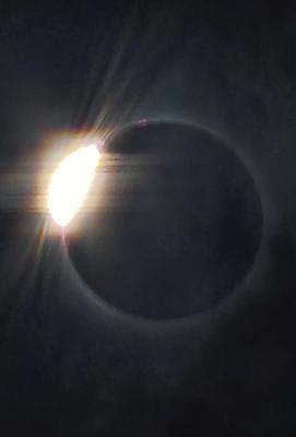 On April 8, a total solar eclipse passed through Wills Point. As the clouds separated revealing the moon slowly taking over the light of the sun, citizens all around Van Zandt County watched this rare moment. Photo by Wills Point High School Journalism Department