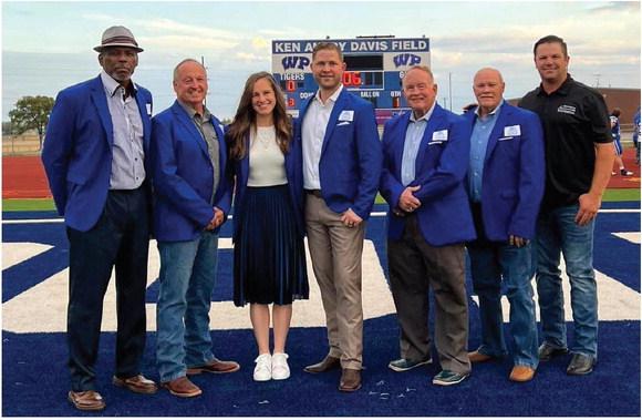 The first-ever inductees into the Wills Point ISD Hall of Honor were recognized Sept. 15 prior to the Homecoming football game against Waxahachie Life. The inductees were introduced by the Wills Point ISD Educational Foundation. Photo courtesy of Wills Point Education Foundation Facebook page