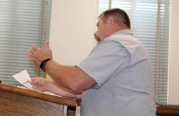 Van Zandt County Fire Marshal Sean Davis recommended that the VZC Commissioners Court implement a 90-day burn ban during their June 22 regular meeting. The commissioners’ court unanimously approved Davis’ recommendation. Photo by David Barber an Davis recom