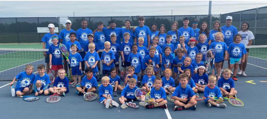 The next generation of Tiger tennis standouts hit the courts a the high school last week under the watchful eye of current Wills Point players and coaches. Courtesy photos